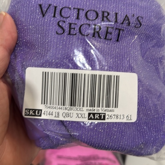 Victoria secret string bikini bottom size XXL fits size 20 purple shimmer - Picture 6 of 6